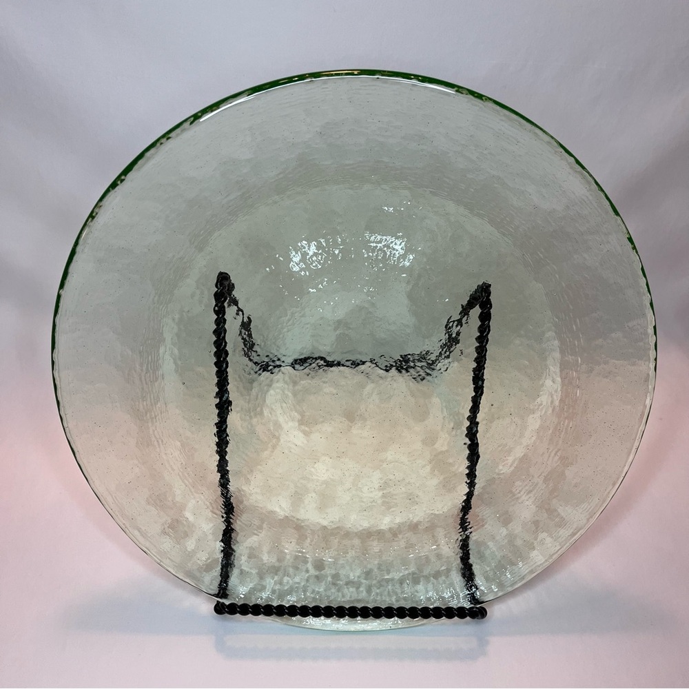 Authentic Fire & Light Recycled Glass Dinner Plate Celery Green 11 inches Art